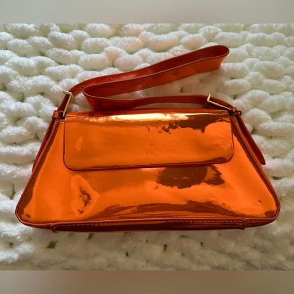 NWT ZARA minimal bag in orange silver - Picture 1 of 5